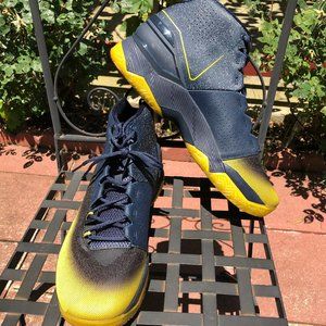 Under Armour Men's Athletic Shoes, Navy/Yellow, 15